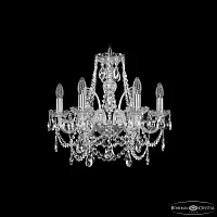 Люстра подвесная 1411/6/160 Ni Богемия Ивеле Кристалл без плафона на 6 ламп, основание никель прозрачное в стиле классический sp Люстра подвесная 1411/6/160 Ni Богемия Ивеле Кристалл без плафона на 6 ламп, основание никель прозрачное в стиле классический sp